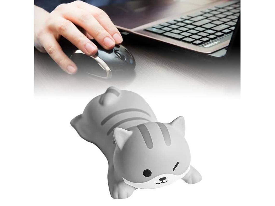 Suporte de Pulso para Teclado Descanso de Pulso para Teclado Animal Estilo Animal Macio e Confortável Gato Cinza HURRISE