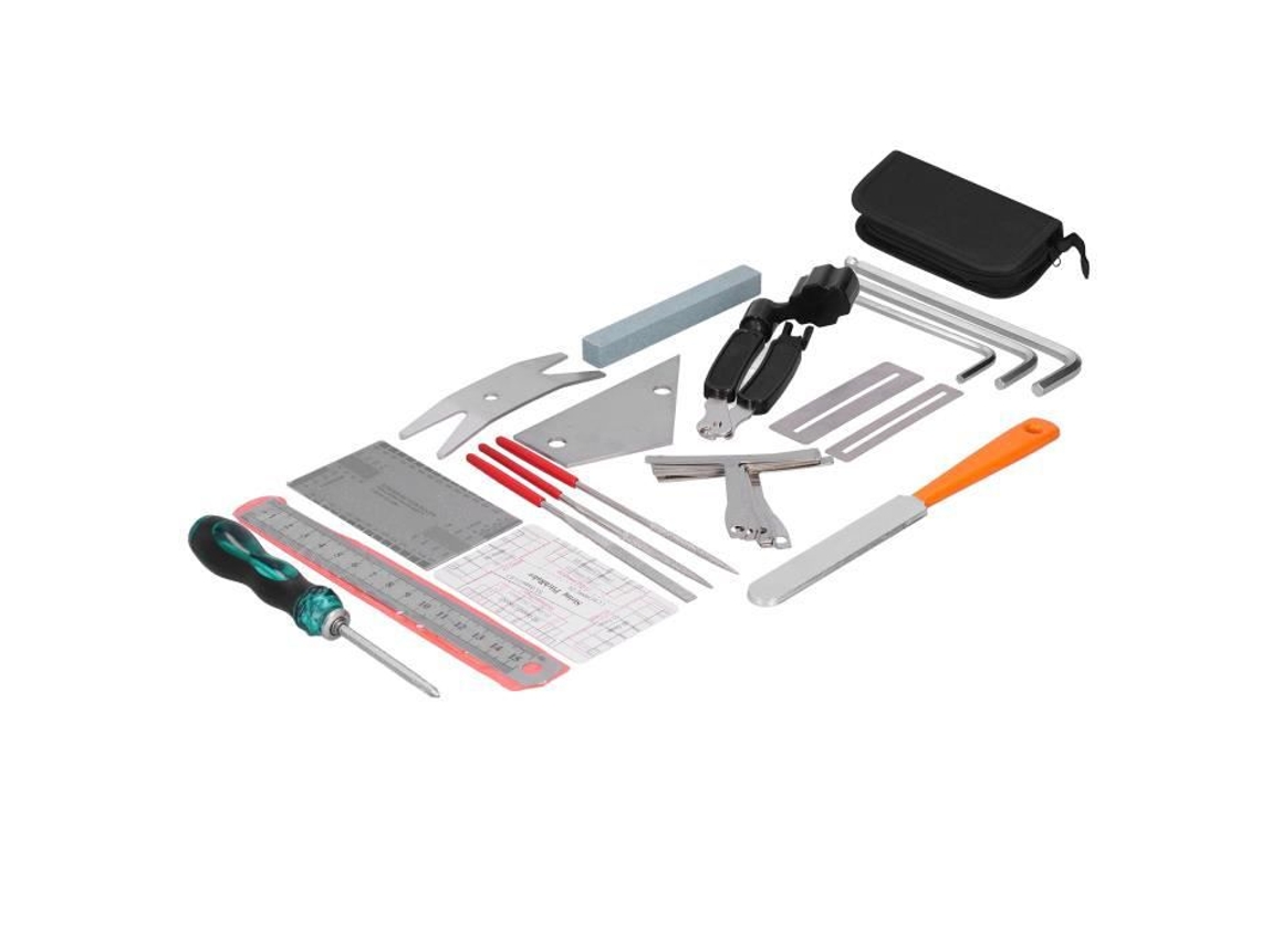 Ferramenta de Afinação de Guitarra Ferramentas de Reparo de Guitarra Arquivo Polido Kit de Afinação de Medição de Instrumento Musical