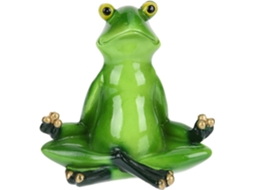 Escultura Divertida Praticando Resina Verde Objeto Decorativo Criativo Escritório Espaço Trabalho Sapo Ioga GOKOCO