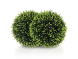 Kit 2 Plantas Artificiais Esféricas com Folhas de Cedro para Casa e Jardim Ø45 Cm Verde BTFORUS