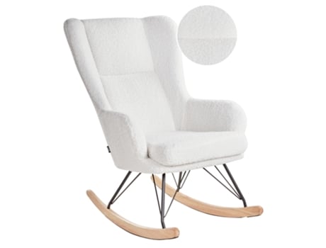 Silla Mecedora Luoma Bouclé Blanco Crema