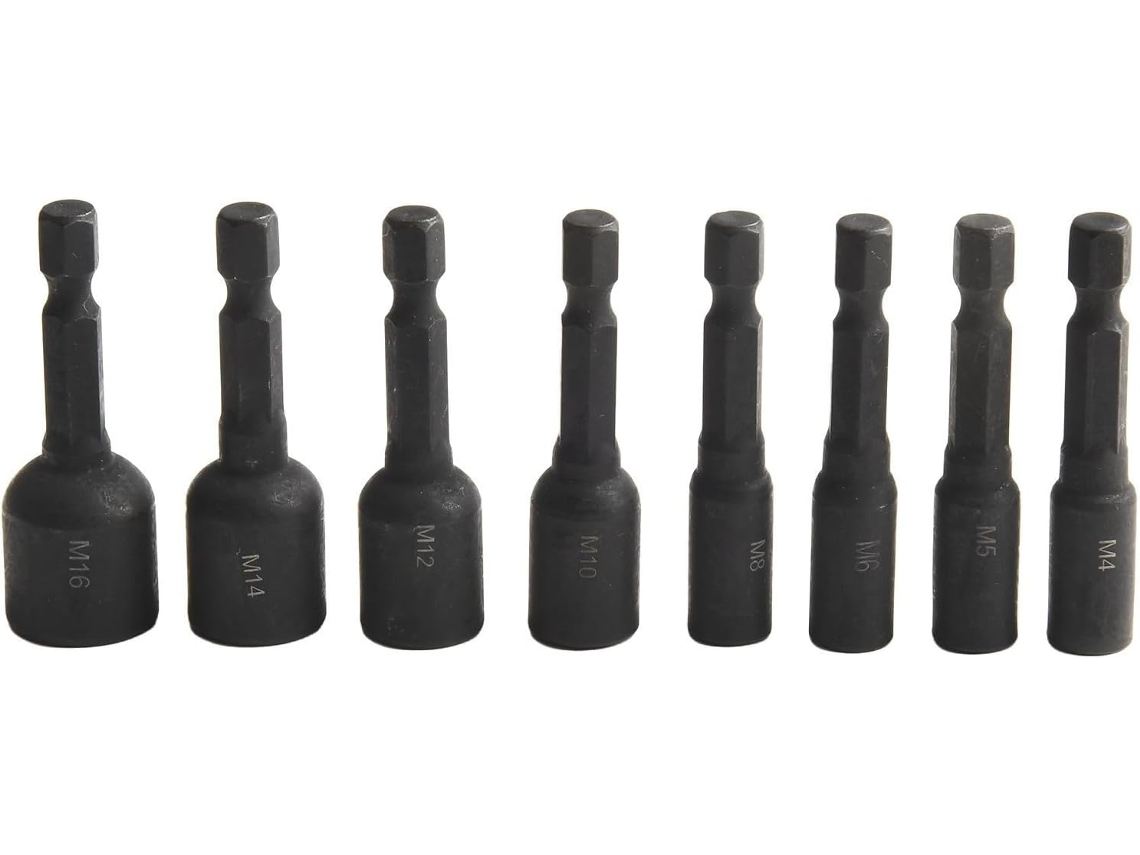 Conjunto De 6 Adaptadores Para Soquetes Parafuso, 4-16 Mm, Barra