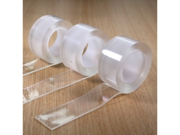 Pacote Com 3 Fitas Nano, Fita Dupla Face Impermeável E Que Não Deixa Marcas, Fita Mágica Transparente E Invisível Sem Furos(espessura 1mm* B)