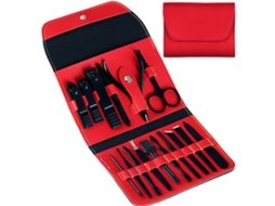 Conjunto de Manicure Profissional Kit de Pedicure de 16 Peças Conjunto de Cortador de Unhas Orelha Unha e Cutícula dos Pés Preto Vermelho JEDBESETZT