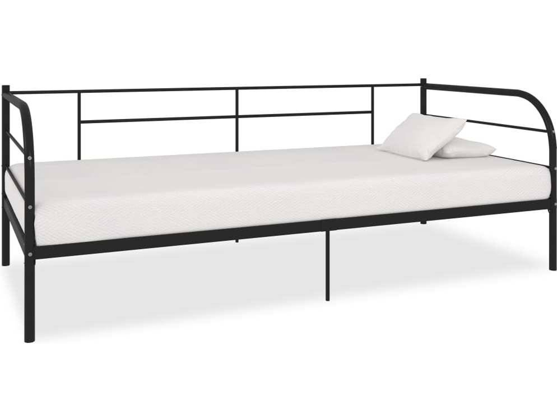 vidaXL Estrutura sofácama 90x200 cm metal preto Worten.pt