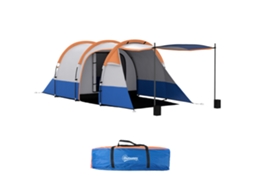 Barraca para 3 Pessoas com 2 Cômodos e Bolsa Impermeável 420x200x150cm Multicolor BTFORUS
