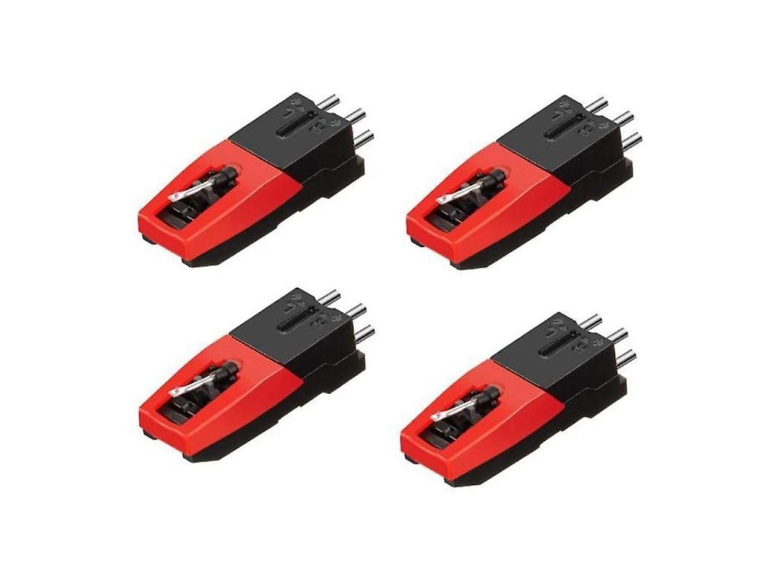 2026-4 Agulhas De Reposição Para Tocadiscos Estilo Lp Fonógrafo, Compatíveis Com Cr24003a Cr2402c Cr6001a Ttusb Preto Vermelho