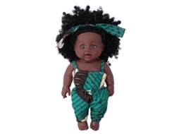 Mali boneca Reborn Bebê Africana Menina Preta Pele Cacheada Vinil Brinquedo 30cm 3+