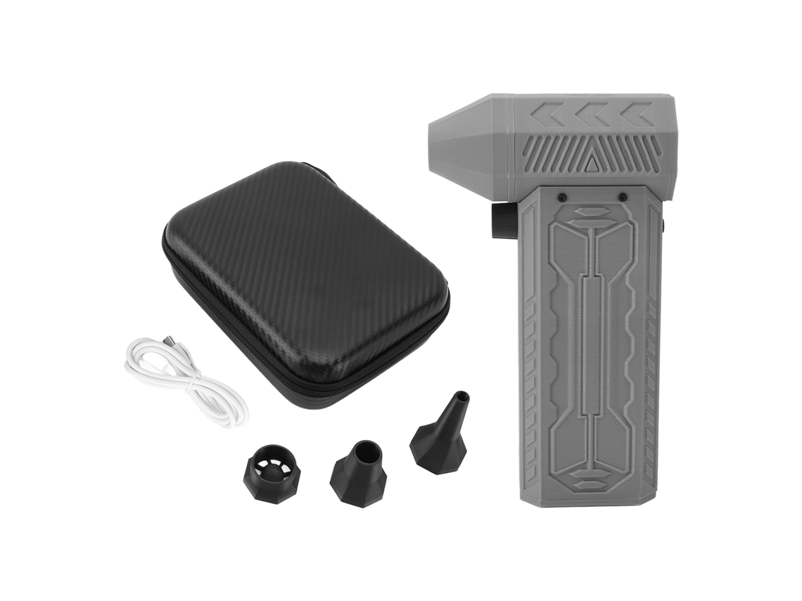 Secador de ar elétrico portátil jet fan turbo 130000 rpm, USB, 10000mAh, cinza S/MARCA