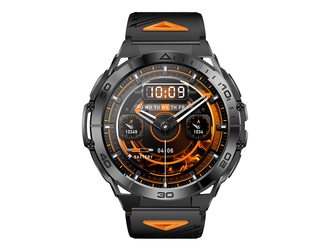 Smartwatch Amoled De 1,6" Com Rastreador Fitness, À Prova D'água Ip68, Bateria De 600 Mah, 20 Modos Esportivos (preto)