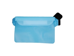 Bolsa Cintura Impermeável Com Alça Ajustável Pvc Touchscreen Para Praia Natação Kayak Azul Claro