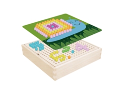 Brinquedo Educativo De Madeira Cogumelos Coloridos Jogo De Placa Para Crianças