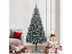 Vidaxl Árvore De Natal Artificial Verde 210 Cm Pvc, Aço E Plástico