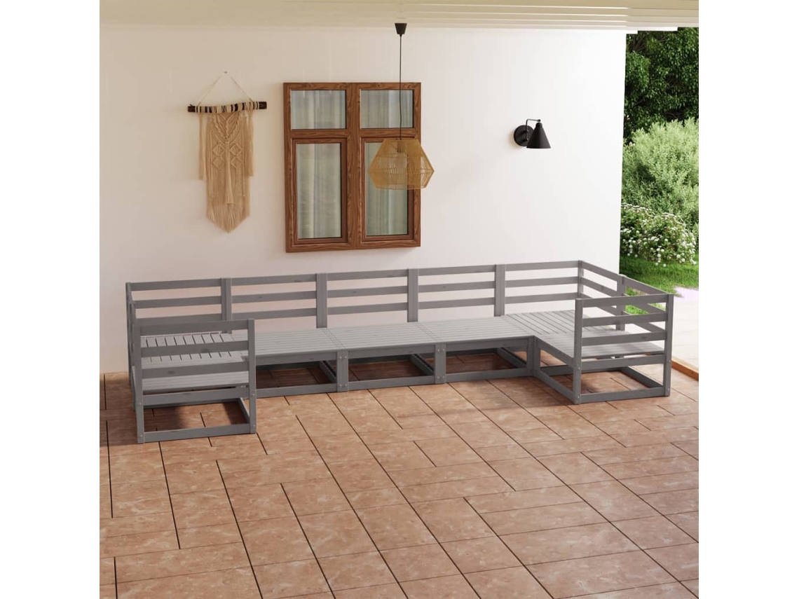 Pcs Conjunto Lounge De Jardim Pinho Maciço Dkd Home Decor