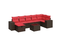 Garden Sofa Set, Garden Sofa Sets Vidaxl Marrom Rattan / Vime (n/a)