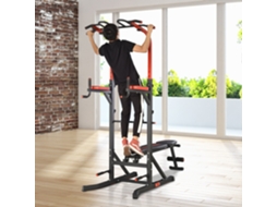 Estação Multiuso Dobrável Para Treino Com Barra Fixa E Cadeira Romana, Dimensões 108x178x202 A 238 Cm