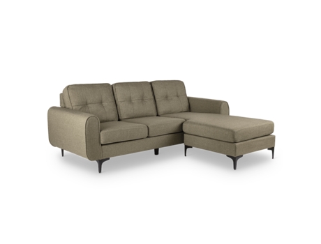 Gin Beige Sofá de 3 Lugares Estofado em Tecido Mobiliário para Sala de Estar Ou de Jantar MC HAUS (82 x 197 x 158cm)