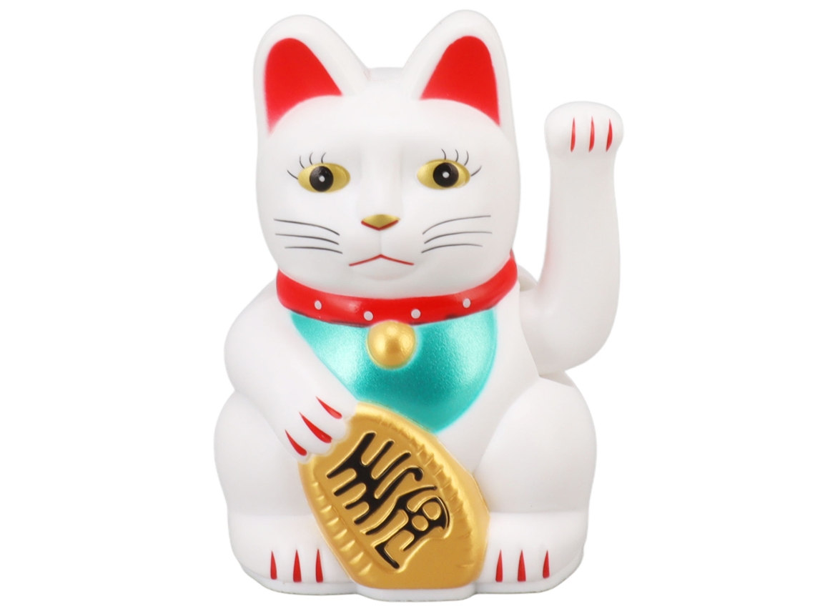 Figura Gato Da Sorte 4 Polegadas Branco Mesa