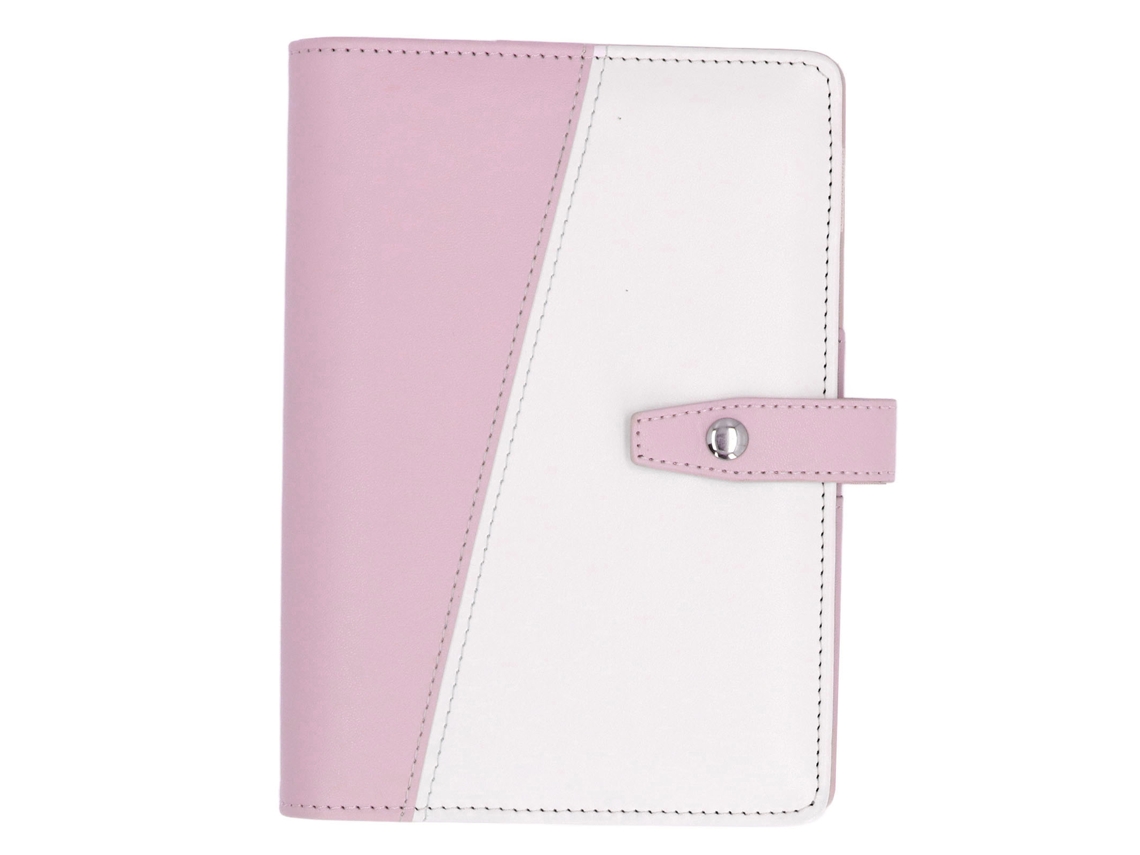 Carpeta A6 Econômica Com Compartimentos Multifuncionais, Portátil, De Couro Sintético, Para Escritório, Escola, Cor Rosa