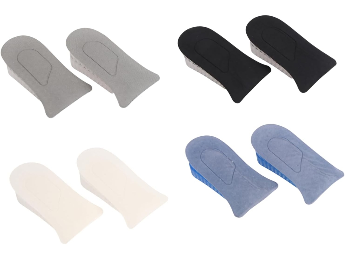 Conjunto De 4 Pares Palmilhas Invisíveis Para Aumentar A Altura, Nas Cores Preto, Cinza E Azul, Ideais Para Calçados