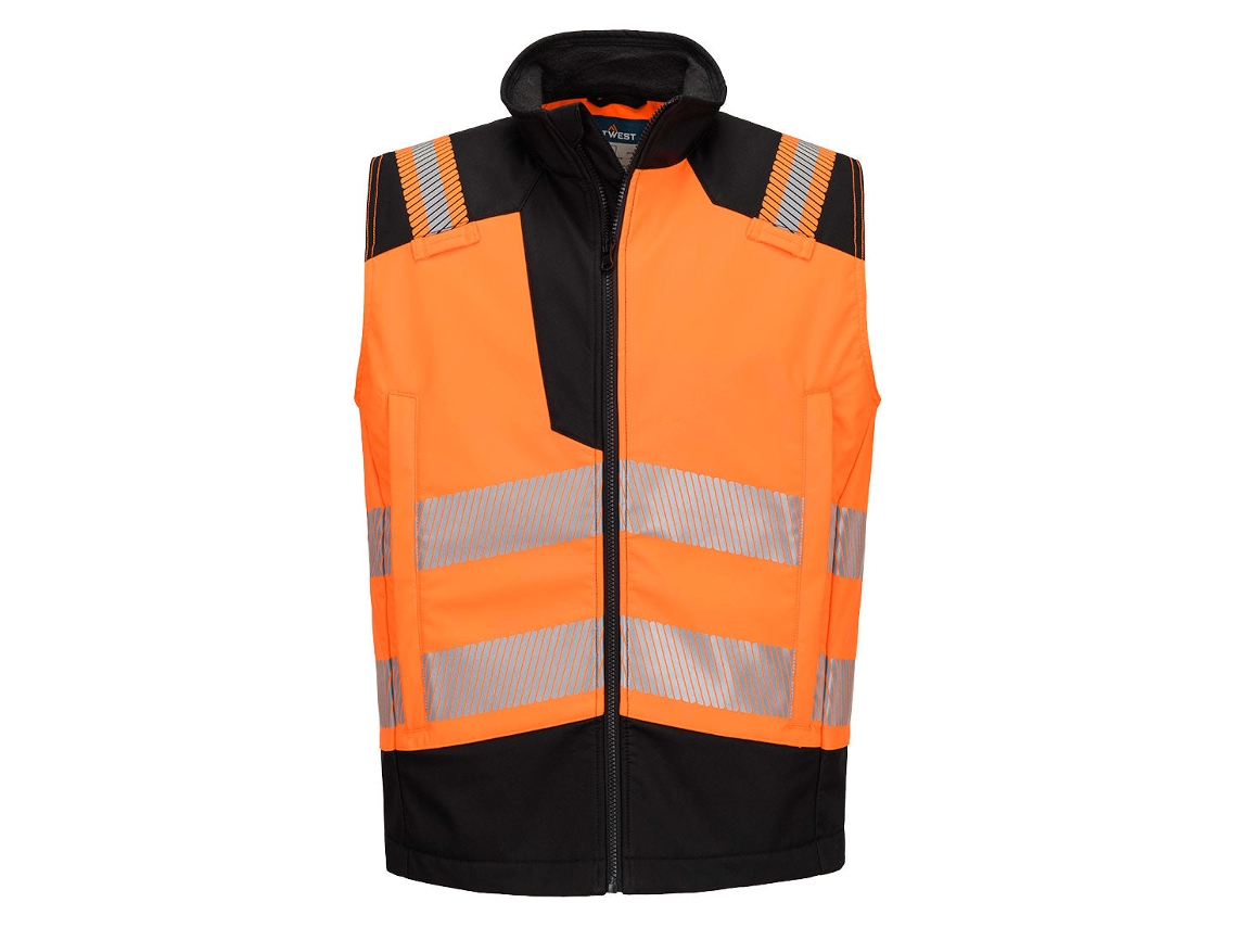 Gilet Softshell Ignífugo De Alta Visibilidade Modaflame | Fr Naranja/negro / M