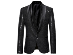 2026 chaqueta de Terno com Strass e um Botão Mystdiy para Homens, Ideal para Casamentos, Festas e Jantares