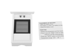 Higrômetro digital, termômetro indoor/outdoor, resistente à água, com controle de temperatura, branco