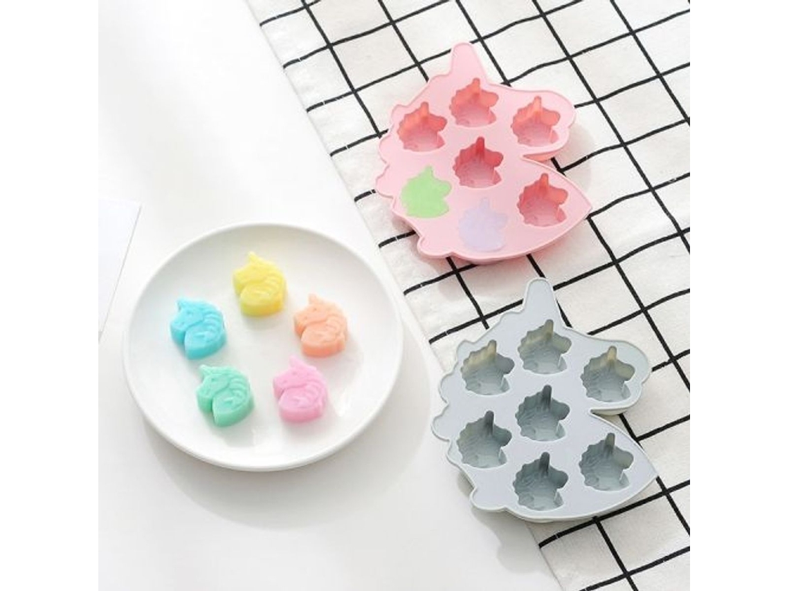 Conjunto De 4 Moldes De Silicone Para Bolo E Chocolate Com Formato Unicórnio Pônei, Cores Variadas