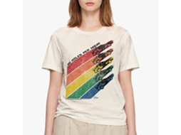 Rockinstone Back To The Future Movie Rainbow Solid Natural Adult T-shirt Size:xxxl