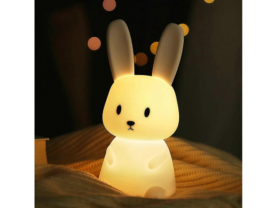 Omni lâmpada Led Noturna Conejo de Silicone Fofo para Crianças com Mudança de Cor Recarregável Usb Portátil Luz de Noite Infantil