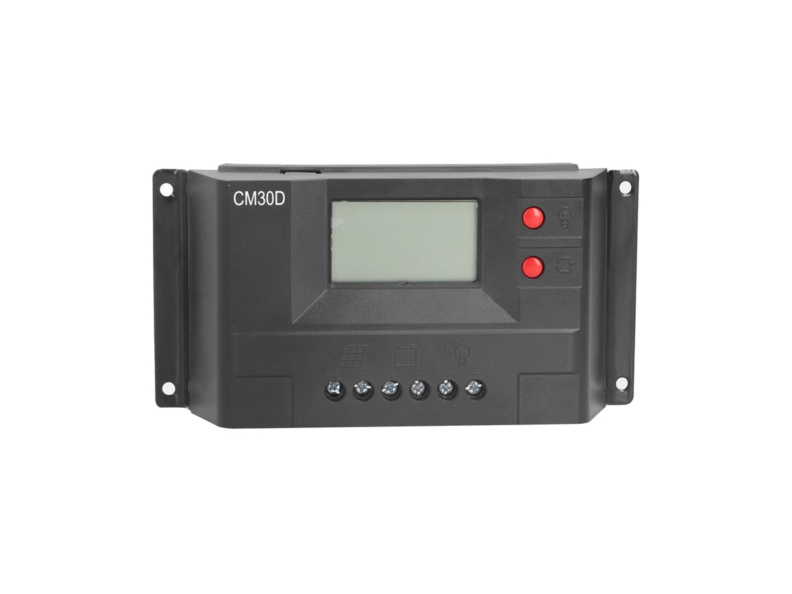 Controlador de Carga Solar 12V 24V PWM LCD Regulador Inteligente para Painel Solar e Bateria