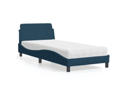 Cama Vidaxl Azul Veludo (218 X 95 X 74.5 Cm)