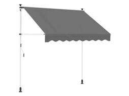 Vidaxl Toldo Retrátil Manual Cinzento-claro 150 Cm