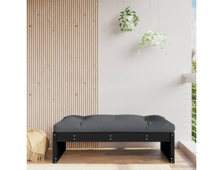Apoio de Pés para Jardim 120X80 Cm Pinho Maciço Preto VIDAXL