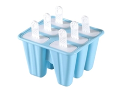 Formas De Silicone Para Picolé, Wangjiangda, 6 Compartimentos, Reutilizáveis​​, Azul() Azul