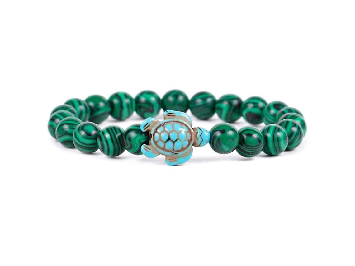 Pulseira De Contas De Tartaruga Marinha Com Turquesa Sintética, Pulseira Elástica Para Nostalgia88
