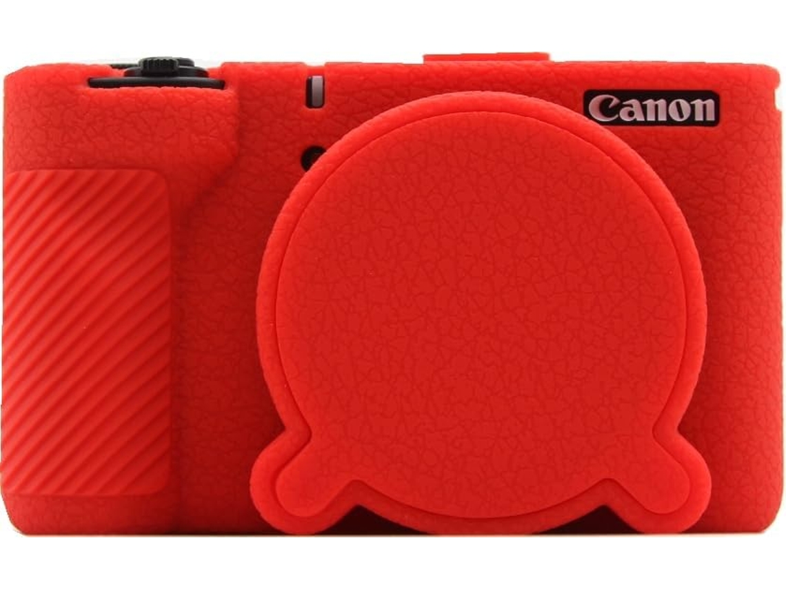 Capa Protetora Silicone HEXINYIGJLY para Canon Powershot V1acesso Tripétampa Objetiva, Películas Ecrã Vermelho