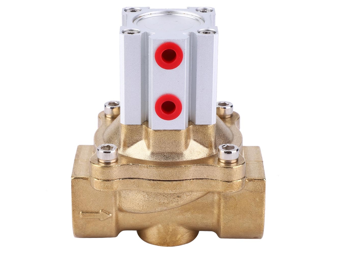 Válvula Neumática De Control De Latón Con Junta De Ptfe, 0~1.0mpa (2q250-25)