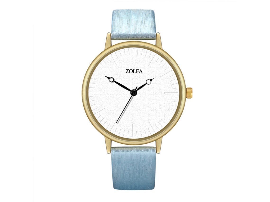 Reloj De Cuarzo Casual Pareja Con Correa De Pu Unisex Pulsera Azul