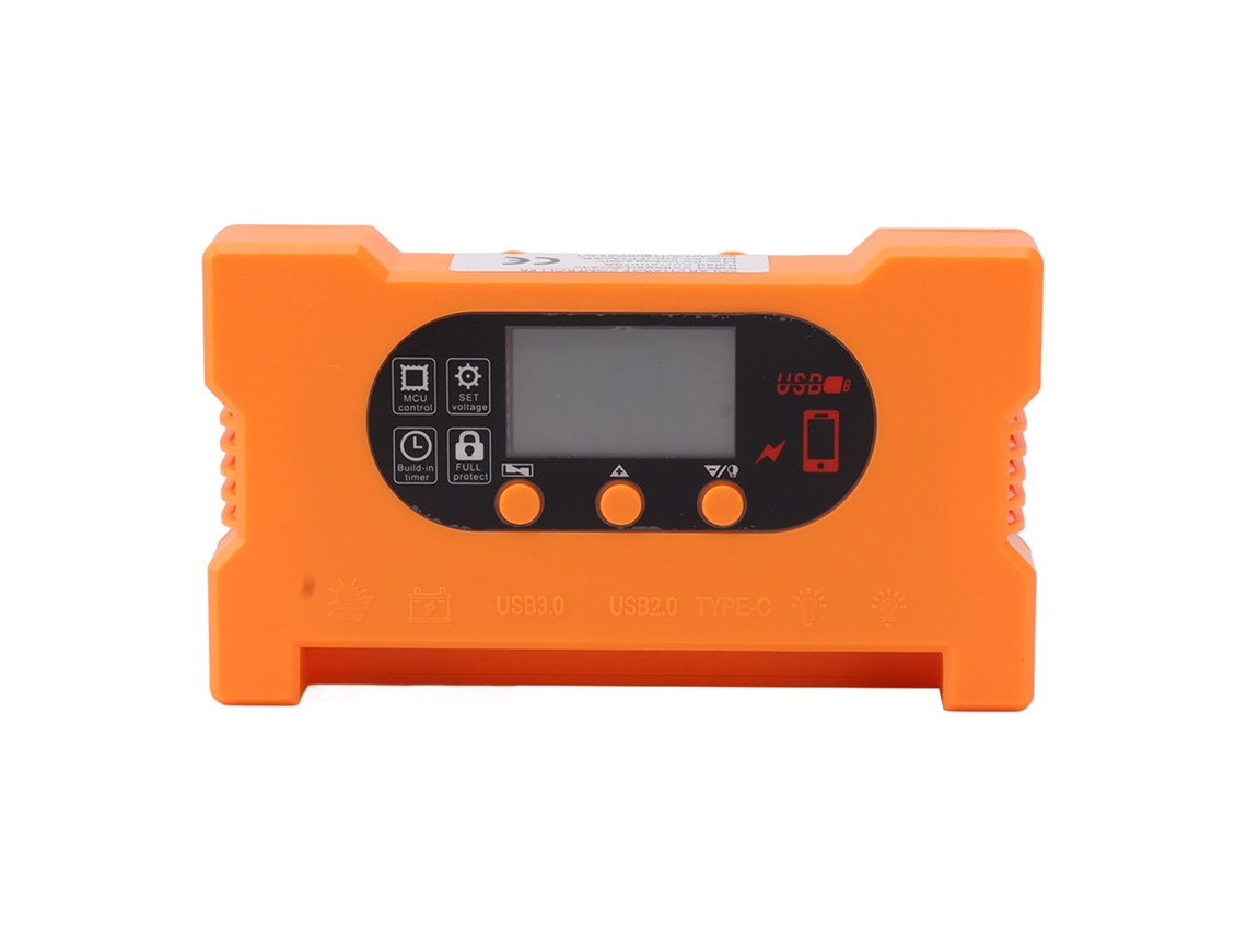 Controlador de Carga Solar Dual Usb Type C 70a Carregamento Rápido 12v 24v com Proteção de Segurança