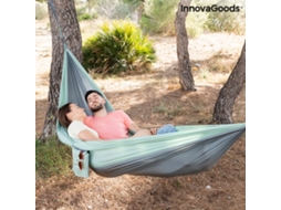 Cama de Rede INNOVAGOODS  Rewong Dupla para Campismo (2 Pessoas - Até 180 kg - 30x50 cm - Verde)