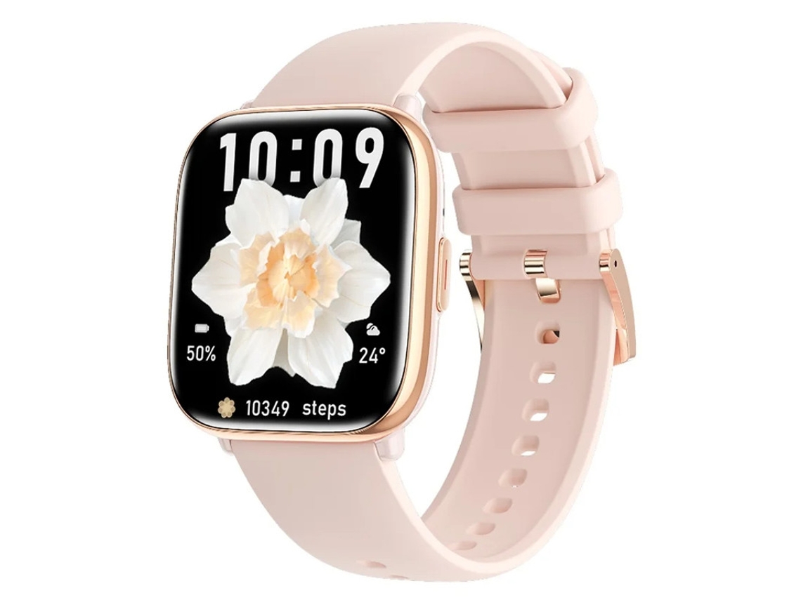 Relógio inteligente feminino Bestvite Bluetooth com monitor de pressão arterial, frequência cardíaca, oxigênio no sangue e sono, pedômetro esportivo, rosa