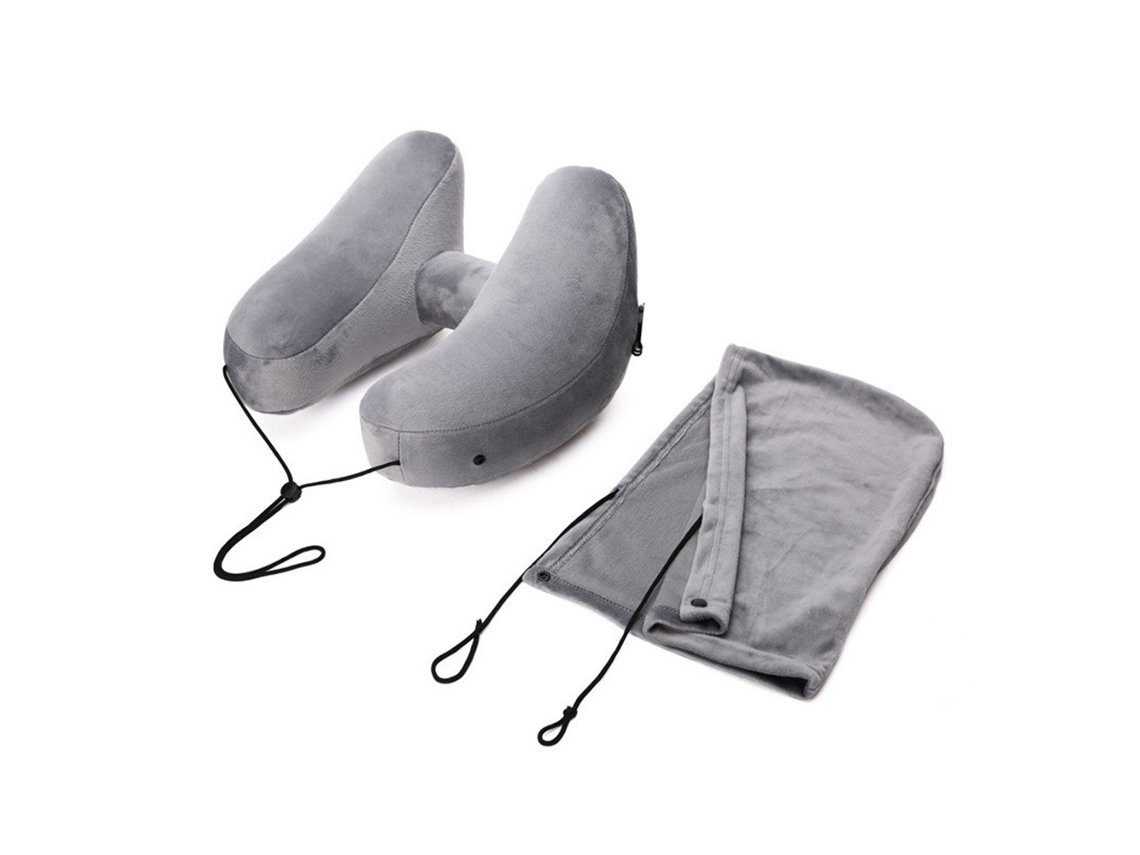 Travesseiro Inflável Portátil Em Formato De H Para O Pescoço, Ideal Viagens, Avião, Escritório E Carro. Aquaforge