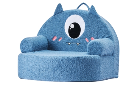 Sofá Infantil Succebuy Estilo Monstro Com Braços, Azul, 57 X 47 X 43 Cm