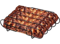 Grelha para Costelas Bbq Grill Rack Suporte Robusto em Aço Inoxidável com 4 Compartimentos Suporte Compacto para CHABERLU