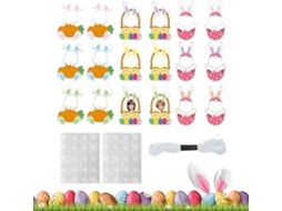 Conjunto 18 Porta Retratos Páscoa Decoração Primavera Adesivos Mesmo Crianças Adultos Estar Quarto Kit Faça GOKOCO
