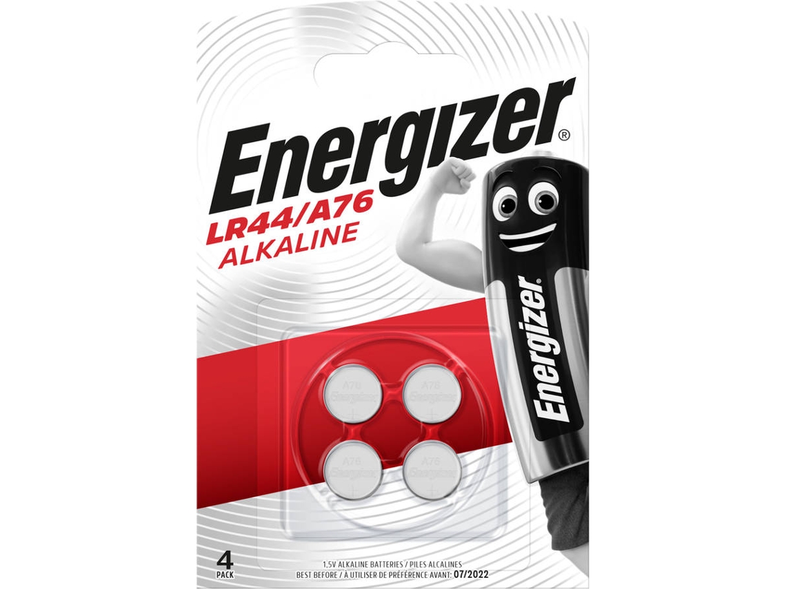 Pilha de Botão Alcalina ENERGIZER LR44/A76 1.5V (4 Unidades)