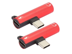 2 Peças 2 E 1 Usb-c Adaptador De Auriculares Adaptador Universal De Áudio Usb C A 3.5 Mmusb C Carregador Adaptador Distribuidor*