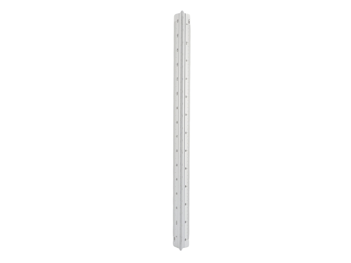 Regla Escalera Arquitectónica Triangular De Aluminio 30cm Para Ingeniería Y Dibujo Plata