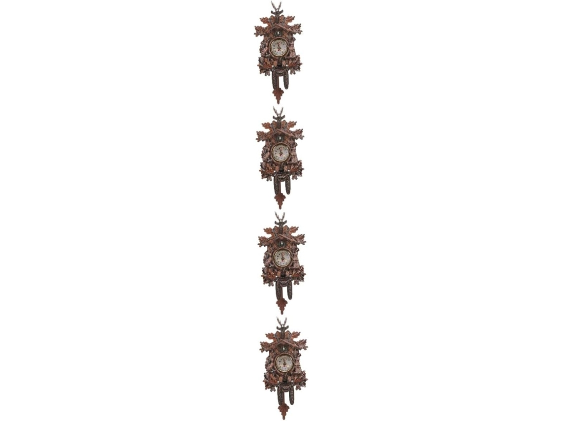 Conjunto De 4 Relógios De Parede Decorativos De Madeira Ideais Para Sala De Estar Ou Escritório Gokoco (sem Pilhas)